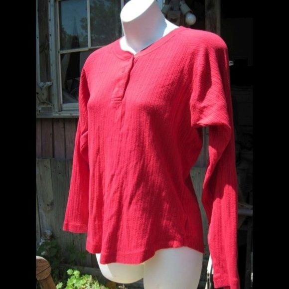 Long Sleeve Warm Arizona Jean Co Embroidered Logo Red Shirt Small Buttons Cotton - Picture 1 of 6